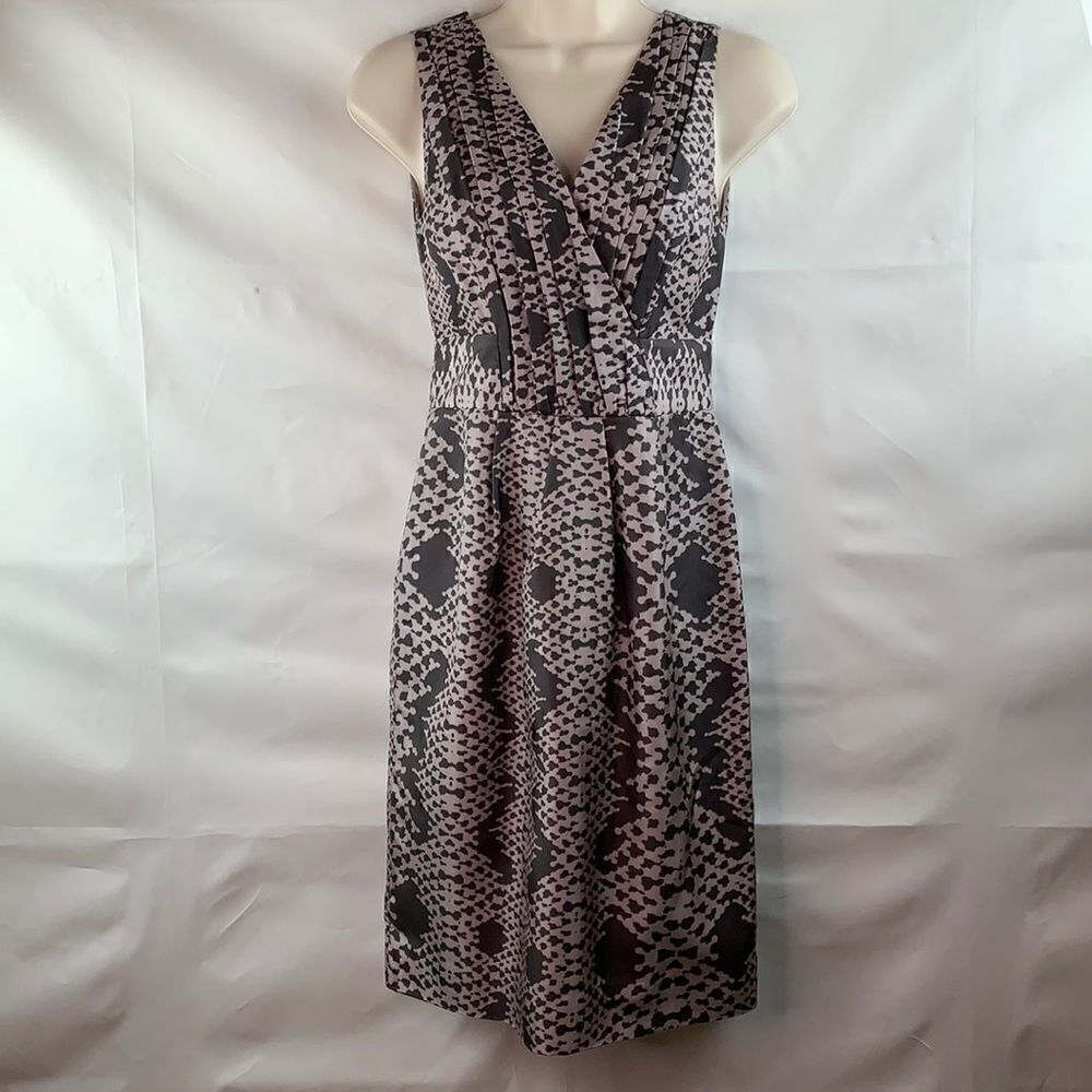 Banana Republic brown snake print silk vneck dress